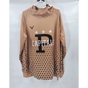 VERBERO HOCKEY PROVIDENCE CAPITALS HOODIE MENS XL GOLD BLACK AOP SWEATSHIRT STAR